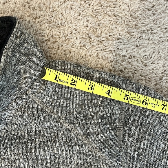 Eddie Bauer men’s SZ SM 1/4 zip fleece pullover. Grey taupe cream.Excellent cond - Picture 6 of 12